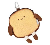 Toast Coin Purse - Zipper Change Pouch, Plush Backpack Pendant, Cute Coin Pocket | Small Money Wallet, Soft Mini Purse Accessory, Stylish Bag Charm for Women Girls Travel School Casual Daily Use