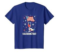 Toast élevant des Drapeaux T-Shirt, Enfant, Bleu Royal, 12 Ans