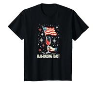 Toast élevant des Drapeaux T-Shirt, Enfant, Noir, 2 Ans