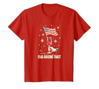 Toast élevant des Drapeaux T-Shirt, Enfant, Rouge, 3 Ans