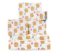 Toast Papier Cadeau - 6 Feuilles Of Blanc With Fête Et Ballons Anniversaire Wraps Pour Nourriture Lovers, Petit-déjeuner, Kids, Adultes Noël Rassemblements, Événements By Central 23