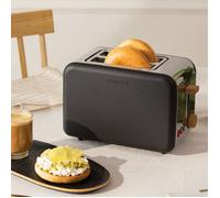 CREATE Grille-pain TOAST RETRO - 2 fentes larges, 6 niveaux, tiroir ramasse-miettes, Noir