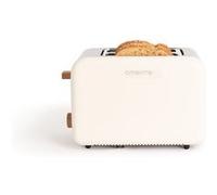 CREATE Grille-pain TOAST RETRO 2 fentes larges 6 niveaux 850W thermostat décongélation blanc cassé