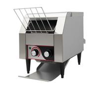 Toaster Convoyeur Électrique - 1,34 kW - Acier Inoxydable - Température 300°C - Grille-Pain Professionnel avec Bac de Récupération