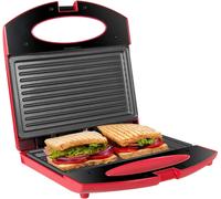 Toaster Croque Monsieur 3 En 1 Appareil Panini Grill Antiadhésive 750W Sandwich Maker Presse À Panini - Rouge[PLA6120069]