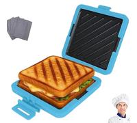 Toastie Sandwich à micro-ondes, grille-pain polyvalent pour petit-déjeuner et collations rapides, rapide, gain de temps, sangles en silicone réglables sans fil, lave-vaisselle (B)