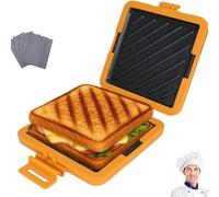 Toastie Sandwich à micro-ondes, grille-pain polyvalent pour petit-déjeuner et collations rapides, rapide, gain de temps, sangles en silicone réglables sans fil, lave-vaisselle (C)