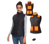 Toastiv Gilet Chauffant Femme avec Batterie 18400mAh 7.4V - Jusqu’à 11h de Chaleur, Lavable en Machine, Veste Chauffante Léger Déperlant pour Hiver