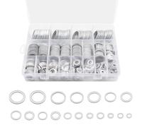 TOATELU Assortiment de 540 bagues d'étanchéité en cuivre : 18 tailles, rondelles plates en cuivre avec boîte de rangement, assortiment de joints d'étanchéité en aluminium pour réparation