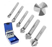 TOATELU Fraise à Chanfreiner: Lot de 6 Fraises Coniques HSS-G (6,3-8,3-10,4-12,4-16,5-20,5 mm) pour Acier Inoxydable, Aluminium, Laiton et Autres
