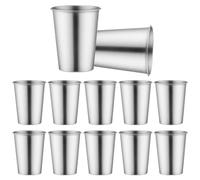 TOATELU Lot de 10 gobelets en acier inoxydable 350 ml : tasse empilable en métal, gobelet à boire en acier inoxydable, gobelet SUS304, tasse en métal, tasse de camping, pour pique-nique et