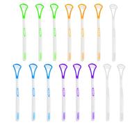 TOATELU Lot de 15 gratte-langue souples : gratte-langue, gratte-langue, brosse à langue, pour lutter contre la mauvaise haleine et nettoyer la langue - Emballage individuel - Couleur aléatoire