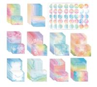 TOATELU Lot de 160 feuilles de papier à lettre aquarelle et enveloppes 22,5 × 15,5 × 2,2 cm avec enveloppe pastel, beau lot de papier à lettre pour fournitures de bureau, papeterie que vous pouvez