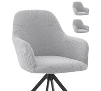 TOATELU Lot de 2 housses de chaise avec dossier incurvé : housse de chaise de bureau extensible de qualité supérieure avec accoudoirs, housses de chaise de salle à manger, pour la maison et l'hôtel