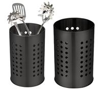 TOATELU Lot de 2 porte-ustensiles de cuisine en acier inoxydable : porte-ustensiles de cuisine, panier à couverts, égouttoir à couverts, récipient pour ustensiles de cuisine, rangement pour nouvelle