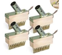 TOATELU Lot de 4 brosses à joints : balai à joints avec crochets, brosse à mauvaises herbes, brosse à joints avec brosses métalliques pour mauvaises herbes, mousse et algues