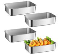 TOATELU Lot de 4 Moule à pain antiadhésif Moule Pain de Mie Moule a Cake en Acier au Carbone, Lot de 4 Moules à Pain en Acier Inoxydable pour Gâteau, Pain de Vviande, Banane