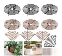 TOATELU - Lot de 6 grilles de protection rondes pour plantes (30 cm, protection pour pots pour chats, pour enfants et animaux de compagnie, couleur noir et marron)