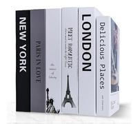 TOATELU Lot de 6 livres décoratifs, à couverture rigide, moderne, pour la décoration de la maison, bibliothèque, table basse, étagères, bureau, pas de pages
