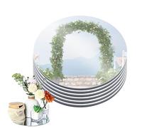 TOATELU Lot de 6 plateaux ronds de miroir pour décorer - Plateau miroir rond en verre acrylique - Plateau miroir pour table de mariage - Décoration de la maison (diamètre 20 cm)