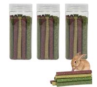 TOATELU Lot de 75 bâtons de foin Timothy pour lapins, jouet à mâcher pour cochons d'Inde, Chinchilla (différentes saveurs)
