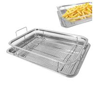 TOATELU Plaque de cuisson avec grille de refroidissement, panier de barbecue en acier inoxydable avec poignée