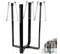 TOATELU Tower Séchoir à bouteilles, support multifonction en fer, porte-bouteilles pliable, égouttoir de cuisine, support polyvalent pour la cuisine, pour bouteilles et tasses (grand noir)