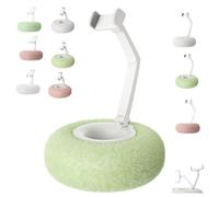 ToatlHeal Fuzzy Pillow Phone Holder with Snack Bowl, Cozy Pillow Stand Phone Holder for Bed with Small Bowl, Compatible Adjustable 360° Rotating Cell PhoneHolder for Bed, Lap, Desk (Green,Style A)