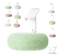 ToatlHeal Fuzzy Pillow Phone Holder with Snack Bowl, Cozy Pillow Stand Phone Holder for Bed with Small Bowl, Compatible Adjustable 360° Rotating Cell PhoneHolder for Bed, Lap, Desk (Green,Style C)