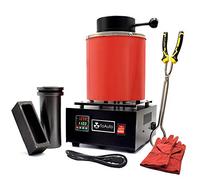 TOAUTO 3KG Digitale Schmelzofen 1400W 2000F, Automatischer Schmelzofen Kit mit Graphittiege und Graphit Barrenform, Schmelz Silber, Gold, Kupfer, Aluminium
