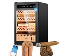 ToayNia Cave à cigares thermostatique et réfrigérée, Cave à cigares électrique, avec contrôle de la température et de l'humidité, pour Bureaux, Salons, magasins et Bars à cigares 60C