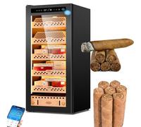 ToayNia Cave à cigares thermostatique et réfrigérée, Cave à cigares électrique, avec contrôle de la température et de l'humidité, pour Bureaux, Salons, magasins et Bars à cigares 138C