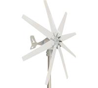 ToayNia Générateur éolien performant, composé d'une éolienne à axe Vertical à 8 pales et d'un contrôleur Hybride Solaire-éolien, pour l'alimentation électrique Domestique. 12V-8000W