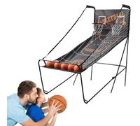 ToayNia Jeu D'arcade De Basket-Ball Pliable, Machine De Tir De Basket-Ball Double, Machine De Tir De Score Électronique, avec 5 Ballons De Basket N° 3 A