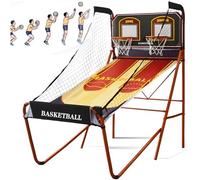 ToayNia Machine De Tir De Basket-Ball Double Intérieure/Extérieure, Jeu D'arcade De Basket-Ball Pliable, avec Score Électronique/5 Ballons De Basket N° 3, Mouvement Pratique B