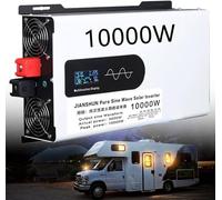 ToayNia Onduleur de Puissance à Onde sinusoïdale Pure 5000/6000/8000/10000/12000w, Adaptateur de Voiture, 12/24/48/60 CC à 110v/220v AC, avec Prises ca, Double Ventilateur 10000w-12Vto110V