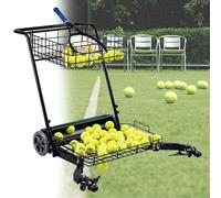 ToayNia Panier à balles de Tennis Automatique à poussée Manuelle, collecteur de balles de Tennis, Chariot de ramassage de balles de Tennis, Collecte Facilement Les balles de Tennis Green