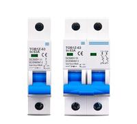 TOB1Z-63 1P 2P DC MCB 6KA 500V Mini Disjoncteur 3A 6A 10A 16A 20A 25A 32A 40A 50A 63A Y Connexion 1 Pièces(2,40A)