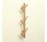 Tobaling Porte Manteau Mural Vertical en Bambou en Forme d’Arbre avec 6 Crochets pour Entrée Salon Chambre (Bois)