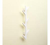 Tobaling Porte Manteau Mural Vertical en Bambou en Forme d’Arbre avec 6 Crochets pour Entrée Salon Chambre (Blanc)