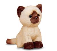 Tobar Animigos Peluche Chat Siamois au Design réaliste, Douce et Moelleuse, Environ 20 cm de Haut