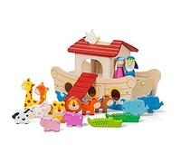 Tobar Arche Noah Jouet en Bois 19 pièces 28 cm de Long avec Animaux de Ferme 26 x 18 x 14 cm