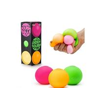 Tobar Neon Diddy Squish Ball Lot de 3 jouets tactiles (lot de 3) Designs et couleurs assortis 39999, 5.4 x 5.4 x 5.4 cm