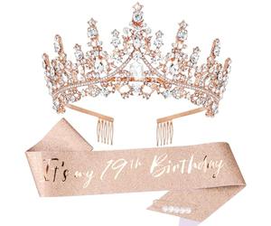 TOBATOBA Décorations de 19e anniversaire, écharpe et diadème or rose pour filles, décorations d'anniversaire « It's My 19th Birthday » pour filles, 19 décorations d'anniversaire pour filles, couronne