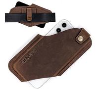 TobbinGear Étui de Téléphone Portable en Cuir avec Clip et Pochette de Ceinture - Support Universel pour iPhone