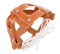 TOBBOMEY 1 Ensemble Couvre Bouche Cuir pour Chevaux et Bétail Morsure Ajustable avec Longue Sangle de Moyenne