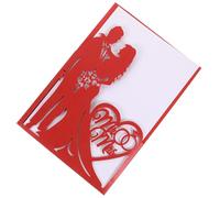 TOBBOMEY 10 Cartes d'Invitation de Mariage Rouges en Papier Ajouré Enveloppes Créatives pour Mariage et Occasions Romantiques Lot de 10 Pièces Adaptées aux Invitations Saint-Valentin