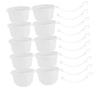TOBBOMEY 10 Ensembles Lot de Pots Suspendus Plastique pour Orchidées et Plantes Jardinières Octogonales Respirantes avec Crochet Pots pour Balcon Jardin et Intérieur Résistants et Faciles à