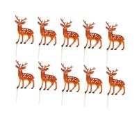 TOBBOMEY 10 Pièces Décorations Gâteau Cerf Accessoires Festifs pour Noël Amuse Bouche et Cupcakes pour Fête et Dessert