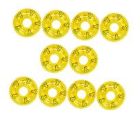 TOBBOMEY 10 Pièces Mini Anneaux de Natation PVC Décoratifs pour Maison de Poupée Accessoires Petits Anneaux Flottants Jaunes Ornements Créatifs pour Photo et Natation